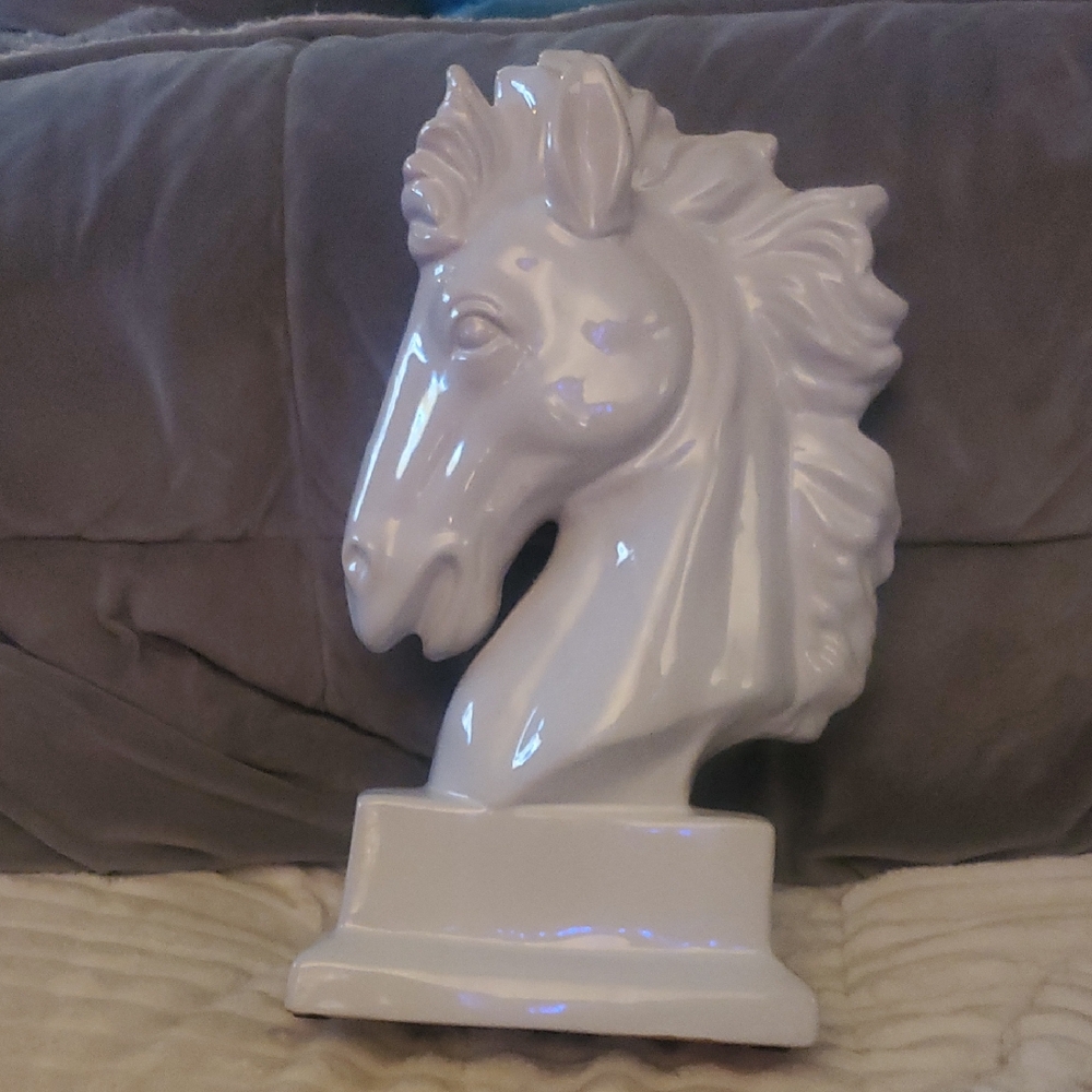 White Horse Head Sculpture